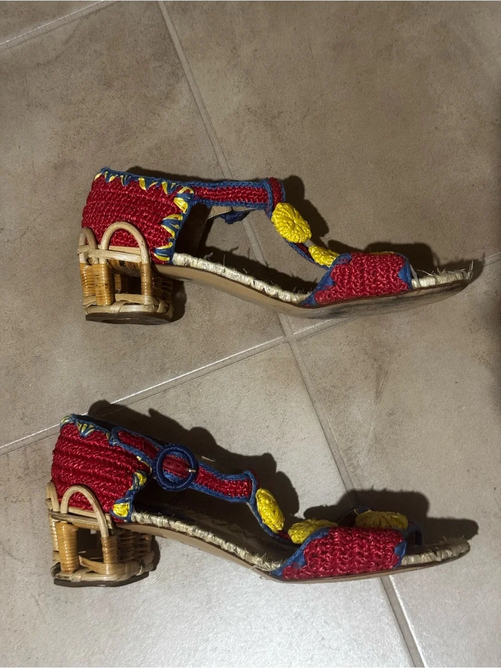 Dolce & Gabbana Multicolor Raffia Sandal